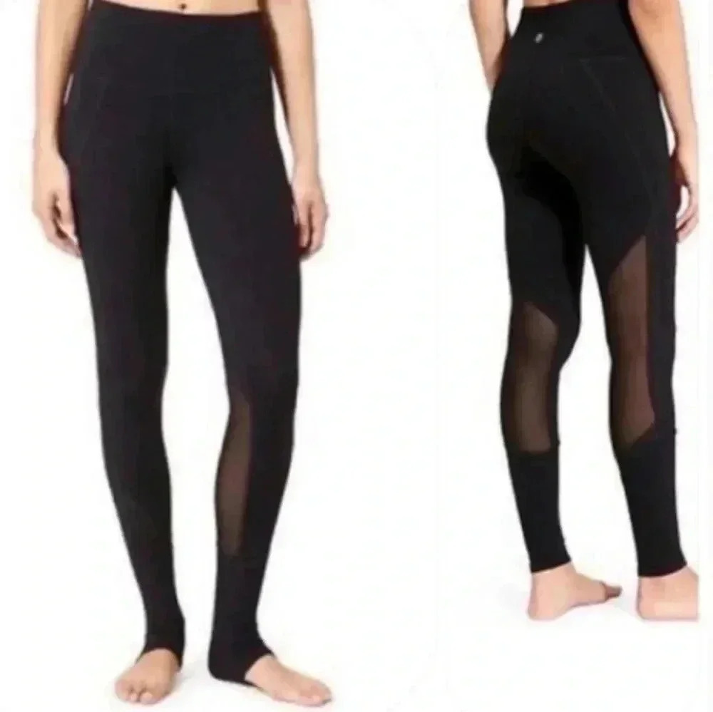 Athleta Black High Rise Plié Mesh Leggings